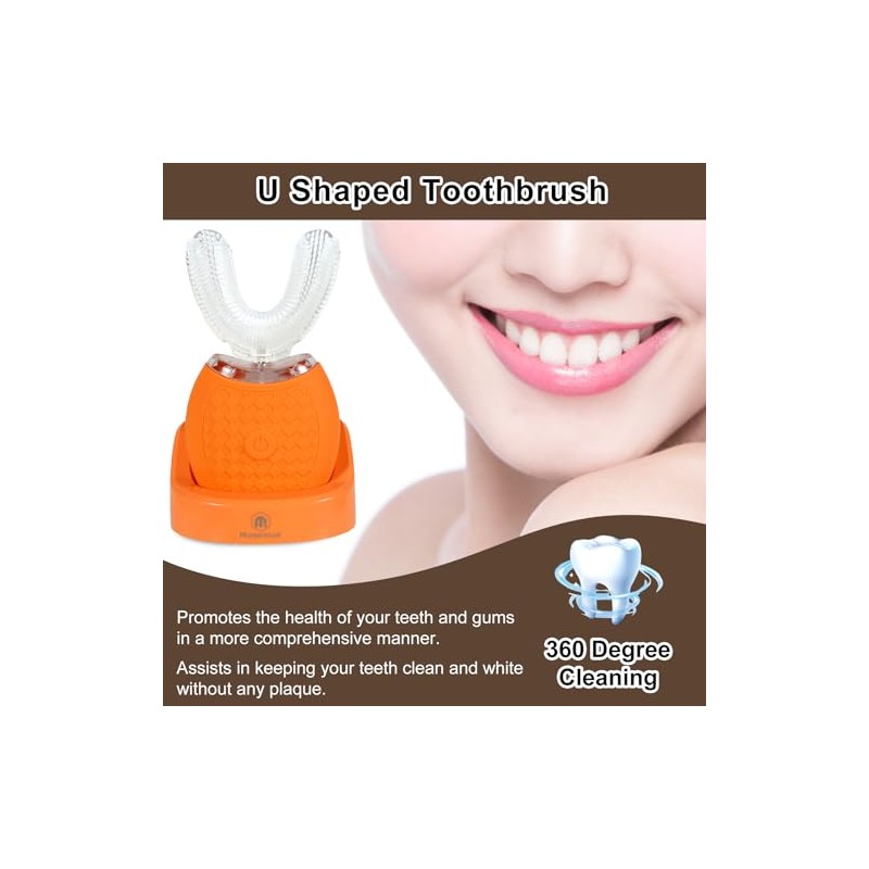Cepillo de dientes ultrasónico en forma de U para adultos,