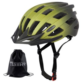 Adult Bike Helmets, Adjustable Mens Womens Bicycle Helmet, Lightweight Road Mountain Cycling Safety Sports Helmets with Detachable Visor Olive Green M