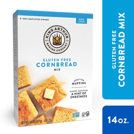 King Arthur Gluten-Free Cornbread and Muffin Mix, 14 Ounces (Pack of 6)