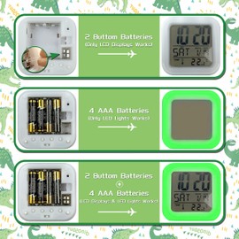 Baseball Alarm Clock for Kids Boy Girl 7 LED Color Changing Wake Up Clock Home Decor Bedroom Digital with Temperature Display