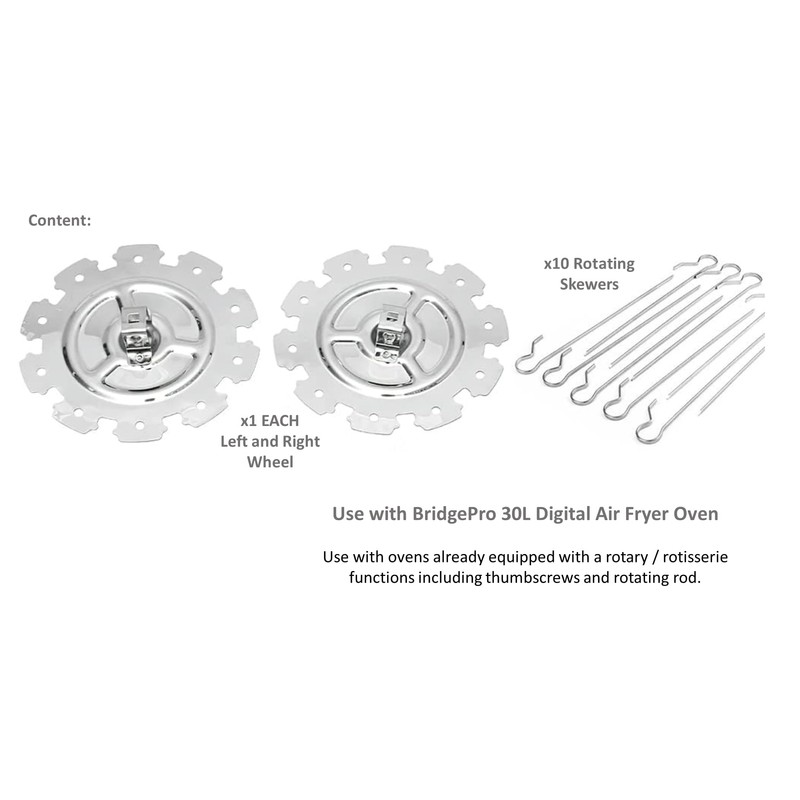BridgePro Stainless Steel Rotating Rotisserie Kebab Skewer
