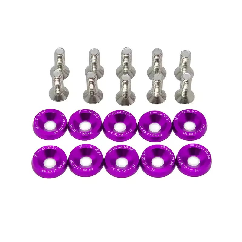 10-Piece M6 Car Fender Washer and Bolt Set for Bumper,