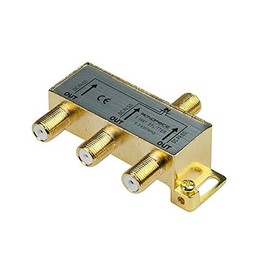 Monoprice Premium 3-Way Coax Cable Splitter - F-Type Screw, for Video VCR Cable TV Antenna, Gold Plated