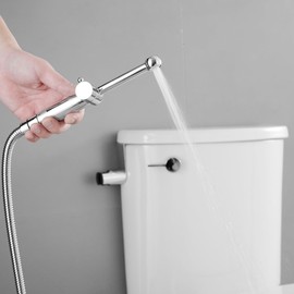 Bathfinesse Bidet Sprayer for Toilet, Solid Brass Handheld Bidet Attachment for Baby/Feminine Wash, Polished Chrome