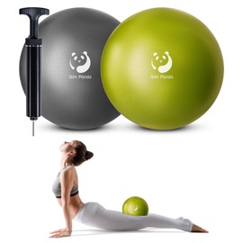 Slim Panda 2 Pcs Pilates Ball 9 Inch with Air Pump, Non-Slip Small Exercise Ball for Yoga, Core Workouts, Strength Training & Home Gym