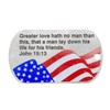 John-Flag Stainless Steel Dog Tag Necklace-John 15:13 (4 Pack)