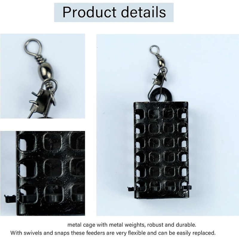 AIMALL 3-Piece Stainless Steel Fishing Bait Cage, Durable Round and