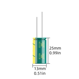 JCCON 5-Pack 35V 2200uF Premium Quality Low ESR Electrolytic Capacitors 13x25mm (0.51x0.99in), 35Volt 2200MFD High-Frequency Caps with Superior Performance