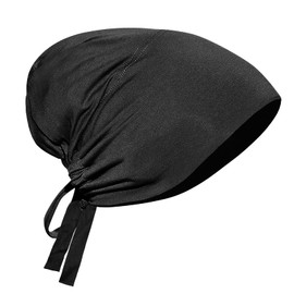 Modal Elastic Muslim Women Underscarf Bonnet Soft Thin Comfy Inner Hijab Cap Undercap Islamic Lady Headwear Turban Head Wrap Hat, Black