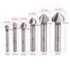 HSS Countersink Cutter Bits, 6.3mm/8.3mm/10.4mm/12.4mm/16.5mm/20.5mm 3-Flute Round Shank Countersink Cutter