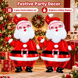 Large Santa Claus Foil Balloons for Christmas Decorating – 2-Pack 119cm Holiday Party Decorations for Festive Displays