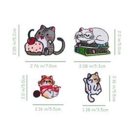 Playful Cat Embroidery Patches - 18-Piece Iron-On/Sew On Appliques with Vibrant Colors for Clothes, Bags, Hats | Adorable Pet Scenes DIY Accessories