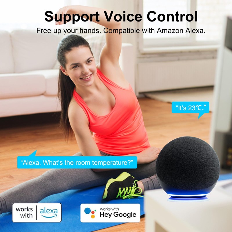 Smart Digital Thermometer Hygrometer, WiFi Indoor Temperature and Humidity Sensor