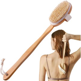 Universo en Línea Cepillo Corporal En Seco con Cerdas Naturales Mango Re movible Anti Celulitis Elimina Celulas Muertas Exfolia y Blanquea La Piel