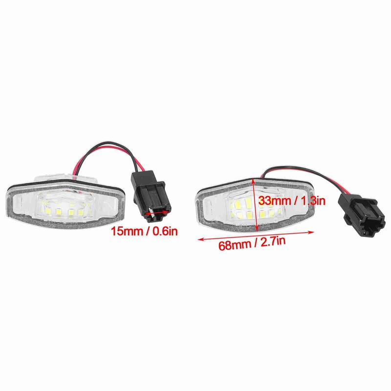 Pair of LED License Plate Lamp White Light 34100S0A013 Fit