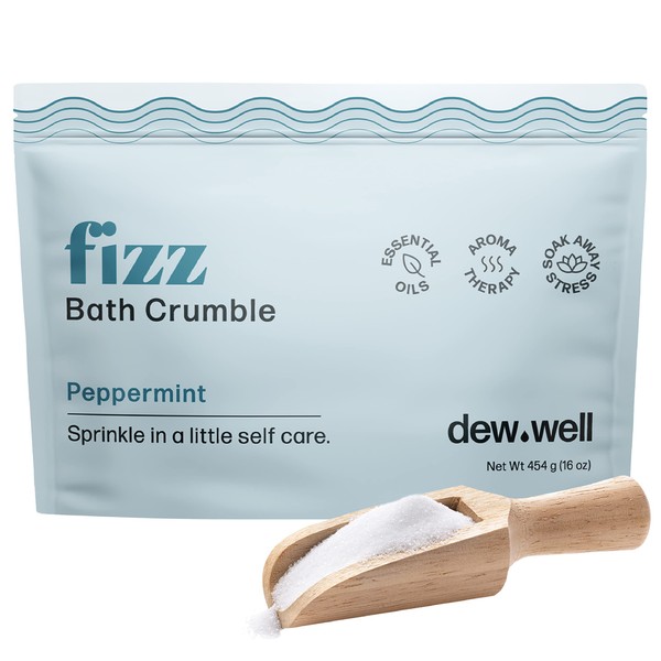 Dew Well - Bath Crumble - Bath Bomb Fizz You Sprinkle In - Relax and Unwind - Helps Clear Congestion and Boost Your Mood - Customize Your Bath Experience - Peppermint