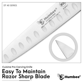 Humbee 6-Inch Slicer knife With Granton edge, Black, DT-40 Series