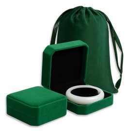 JBLJDWD Bracelet Box, Jewellery Gift Box, Elegant Plush Bracelet Gift Boxes Easy to Use Suitable for Jewelry Bracelets Watches and Necklaces Storage or Gifts Boxes (Green)