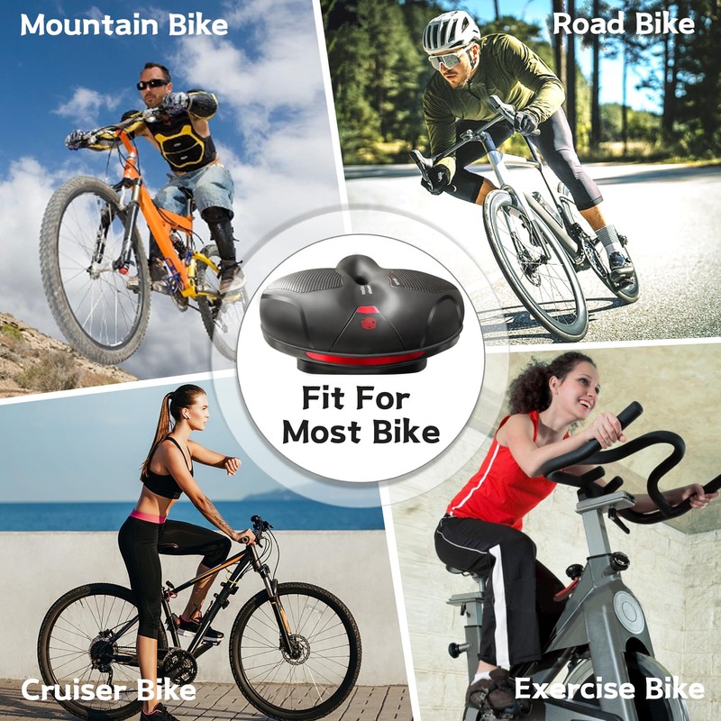 Hmseng Bicycle Saddle, Soft Shock Absorbing Breathable Bicycle Saddle with