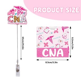 CNA Badge Reel Retractable Badge Clip,CNA Badge Holder with Swivel Clip,RN CNA Badge Buddy Accessories for Work,Certified Nursing Assistant Badge Reels and Hospital Medical Badge Buddy,CNA Gifts (CNA)