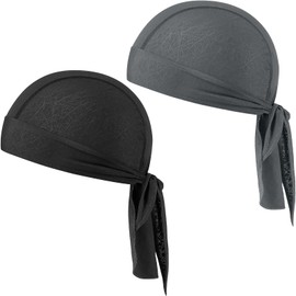 GXCROR Bandana Cap, Sports Headscarf, Headwear, Breathable for Men and Women, for Running, Cycling and Outdoor Activities, Black and grey, Unit size