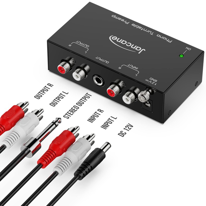 Phono Preamplifier, Preamp for Turntable with RCA Input, RCA/TRS Output,