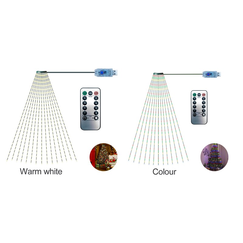 Christmas Tree Decorative Lights String Garden Layout Waterfall Lights Party