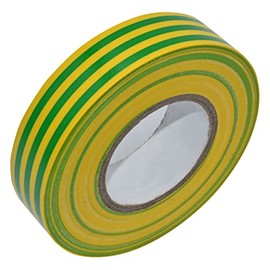 1 x GREEN/YELLOW (EARTH) ELECTRICAL PVC INSULATION / INSULATING TAPE 19mm x 20m - FLAME RETARDANT