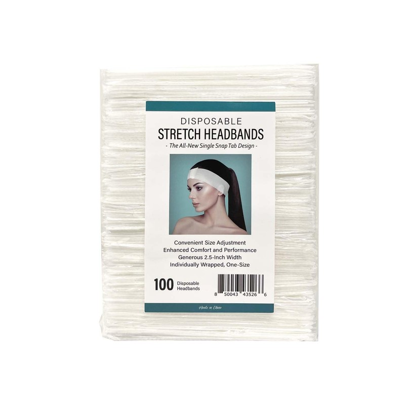 Appearus Professional Disposable Headbands with Single Snap Tab - 100
