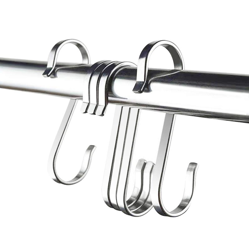 WEERSTONE Pack of 16 S Hooks Stainless Steel S-shaped Hooks