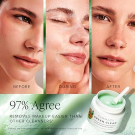 Farmacy - Desmaquillante natural – Green Clean Makeup Meltaway Cleansing Balm cosmético – Tamaño de viaje 1.7 oz