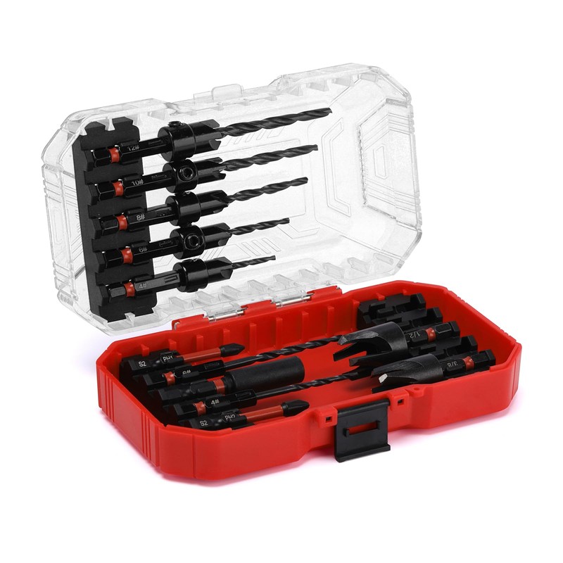 Mayouko Countersink Drill Bit Set, 15 PCS Tapered Drill Bits