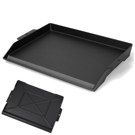 SearCook 23" x 16" Cast Iron Griddle for Gas Grill and Stove Top, Universal Flat Top Plate with Extra High Sidewalls Nonstick Coating for Camping, Tailgating, Parties