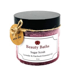 Beauty Baths Lavender Patchouli Sugar Scrub Exfoliating Body Scrub gift for her bath scrub