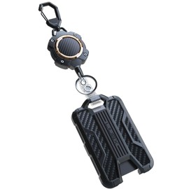 LIUGX Retractable Badge Holder, Heavy Duty Retractable Key Fob, Holds 4 Cards, Tactical ID Card Holder with Retractable 31 Inch ID Reel, 10,000+ Rebound