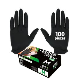 DIKEN Guantes 100% Nitrilo, Grado Alimenticio, SIN Polvo, Libre de Látex y Vinil, Desechables, Diseño Ambidiestro y Ajustable. (100, Grande)