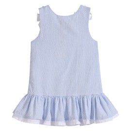 Lil cactus Blue Seersucker Ruffle Dress, 18-24 Months
