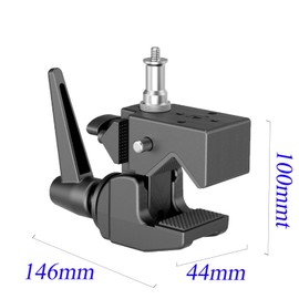 Bohaner Super Clamp Super Clamp Set Camera Tripod Holder Head Tripod Clamps with 1/4 Inch 20 and One 3/8 Inch 16 Top Screw on a 5/8 Inch Bolt Max. Load 15 kg Black