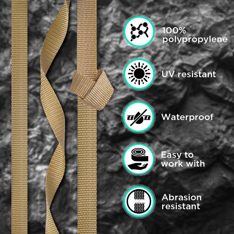 TECEUM 38 mm Webbing – Tan – 9 m –