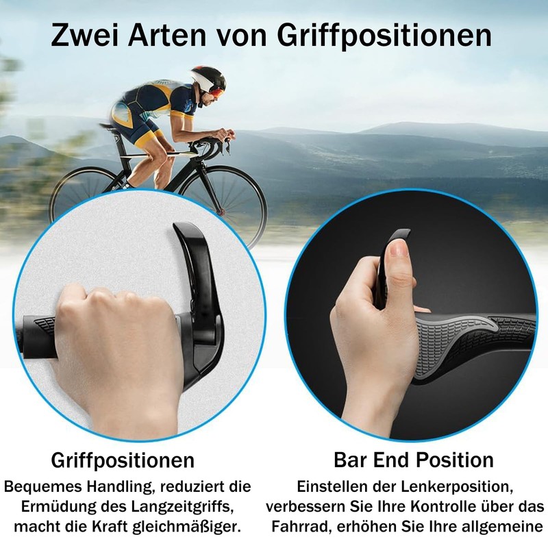1 Paar Fahrradgriffe, Rutschfest Fahrradgriffe Ergonomisch, Zwei Seiten Lock-On Design