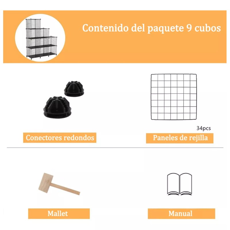 Gmdr Multi Organizador De Metal Hogar 9 Cubos Para Almacenar