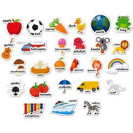 NEOCLICK Foam Fridge Magnets for Toddlers, 26 Figures ABC Alphabet Magnetic Objects for Kids, Preschool Learning Toddler Magnets for Fridge and Whiteboard