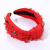 HSWE Grehge and Crystal Knotted Headbands for Women Girls Red
