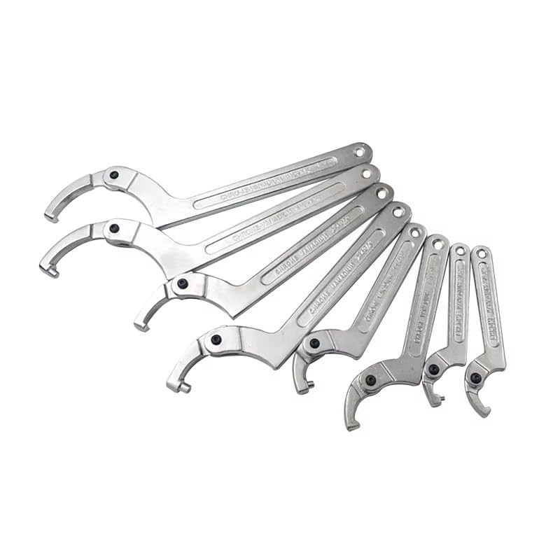 Adjustable Hook Wrench, Pin Wrench, C-Shape Spanner, Hand Tool, for