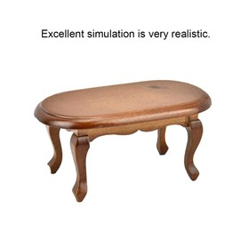 Dollhouse Wooden Tea Desk,1:12 Simulation Miniature Coffee Table Model Toy for Fairy Gardens Dollhouse Living Room Decoration Accessories