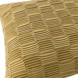 JWH Velvet Throw Pillow Cover Decorative Stripes Texture Accent Pillow Case Soft Cushion Handmade Pillowcase for Car Bed Bedroom Couch Decor 18x18 Inch Mustard Yellow