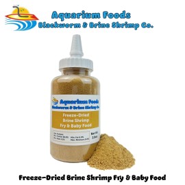 Aquatic Foods Brine Shrimp Fry & Baby Food, Fine Brine Bits for Marine & Tropical Fish. Bottle - 2.8oz Bottle
