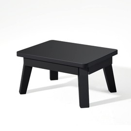 HOUCHICS Wooden Step Stool,One Step Stool for Adult Kids,Wood Bedside Step Stool for Kitchen,Bathroom,Bedroom(Black)