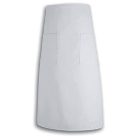 White 2 Pocket Bistro Apron 31" L By 32" W