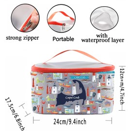 PXTIDY Cape Cod Holiday Gift Cape Cod Travel Cosmetic Bag Vacation Souvenirs Makeup Organizer Beach Bag Travel Keepsake